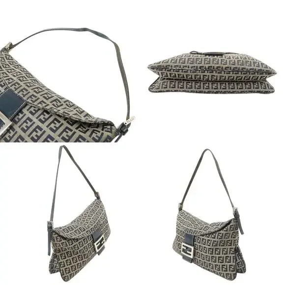 💎✨BEAUTIFUL✨💎Authentic FENDI Zucchino Mamma Baguette Shoulder Bag - Picture 9 of 10